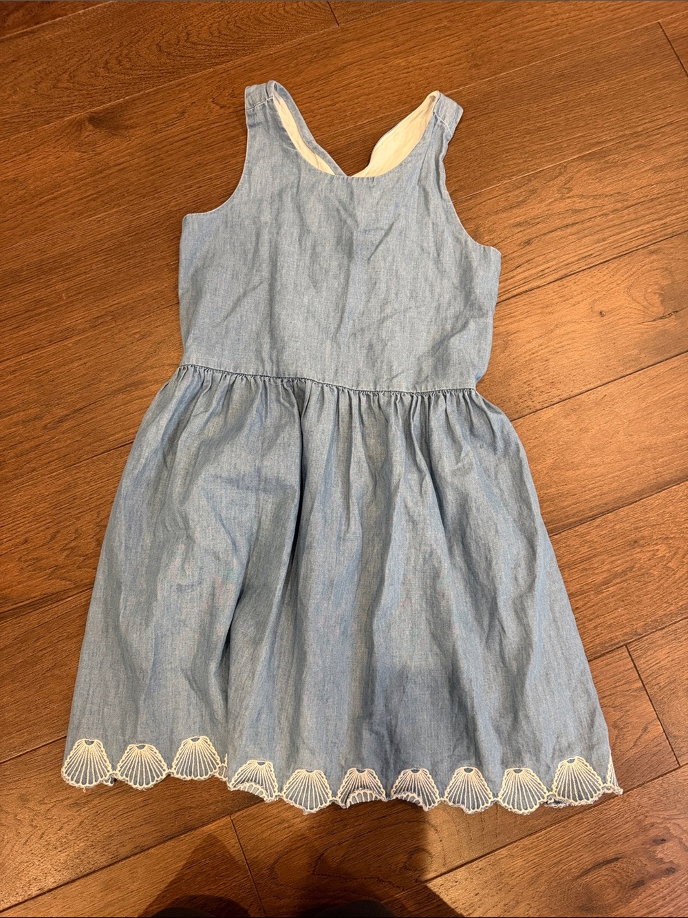 GAP Girls Blue Chambray Sundress with Shell Embroidery Size Large - C11-768